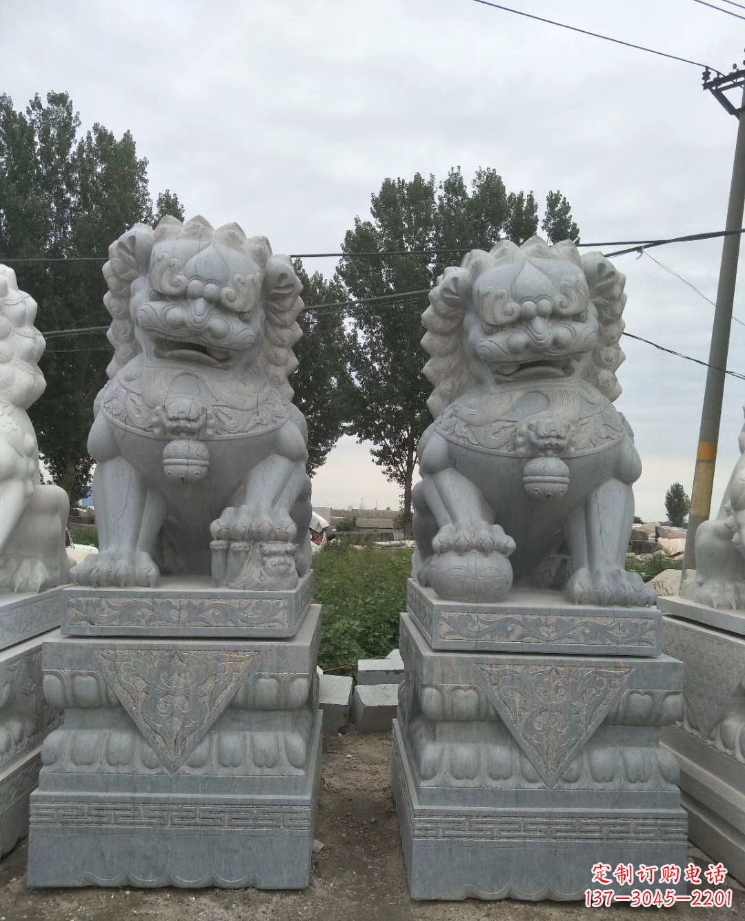 长沙3米高青石狮子