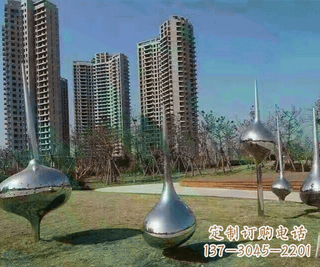 长沙小区不锈钢抽象陀螺雕塑