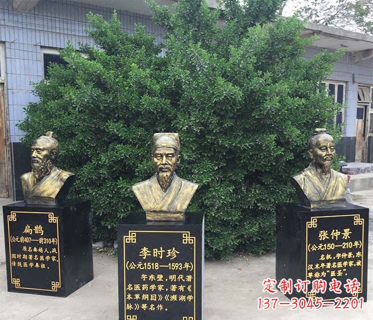 长沙扁鹊李时珍张仲景胸像古代人物铜雕