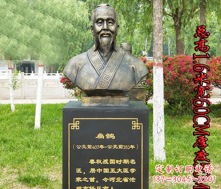 长沙扁鹊胸像古代名医铜雕