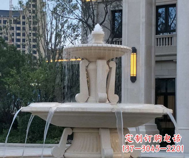 长沙别墅景观汉白玉喷泉石雕 (2)