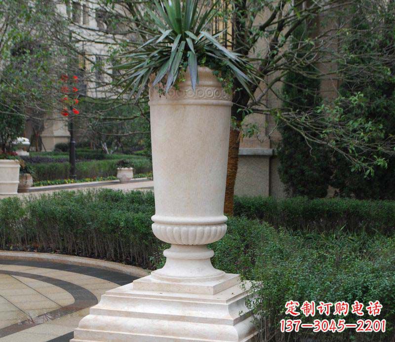 长沙别墅景观石雕花盆