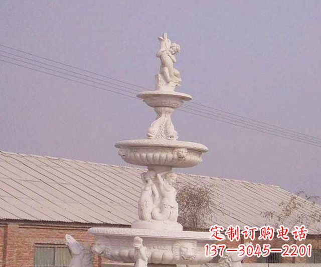 长沙别墅景观天使喷泉石雕 (2)