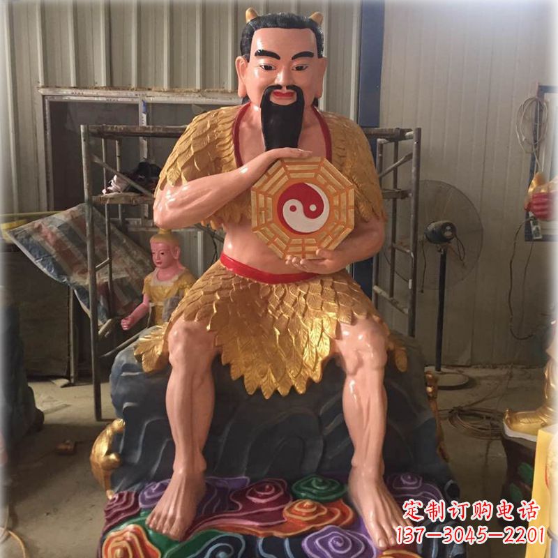 长沙伏羲玻璃钢彩绘神像