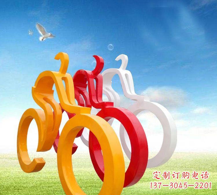 长沙玻璃钢艺术自行车雕塑