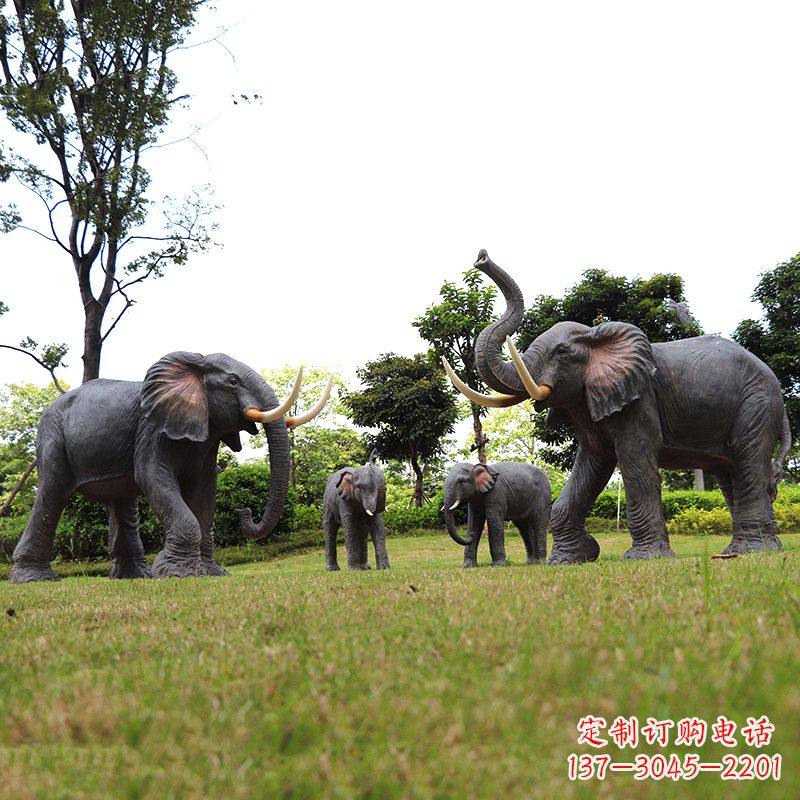 长沙玻璃钢大象仿真大象雕塑-公园景区园林装饰动物摆件