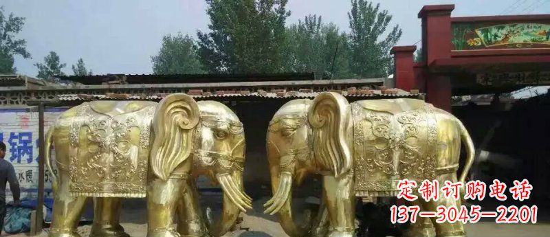 长沙玻璃钢大象雕塑仿铜雕塑的精美之作