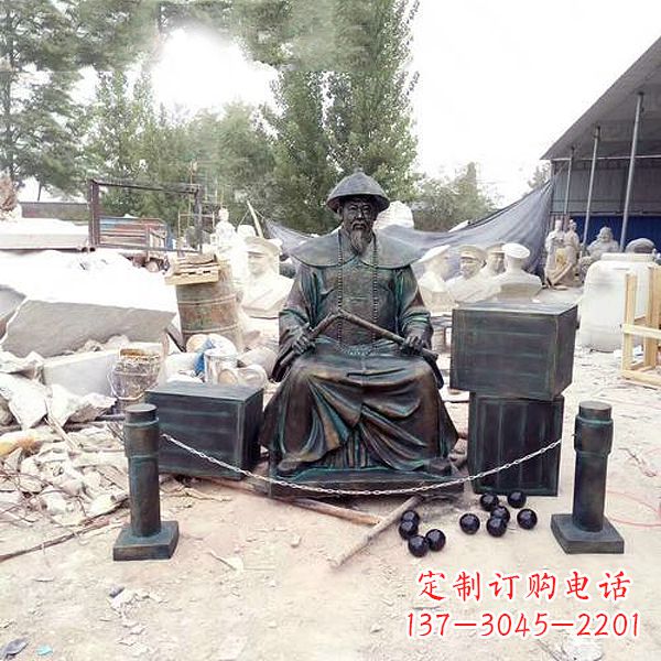 长沙林则徐雕塑以玻璃钢仿铜呈现