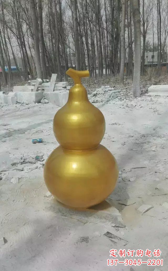 长沙玻璃钢仿铜葫芦雕塑