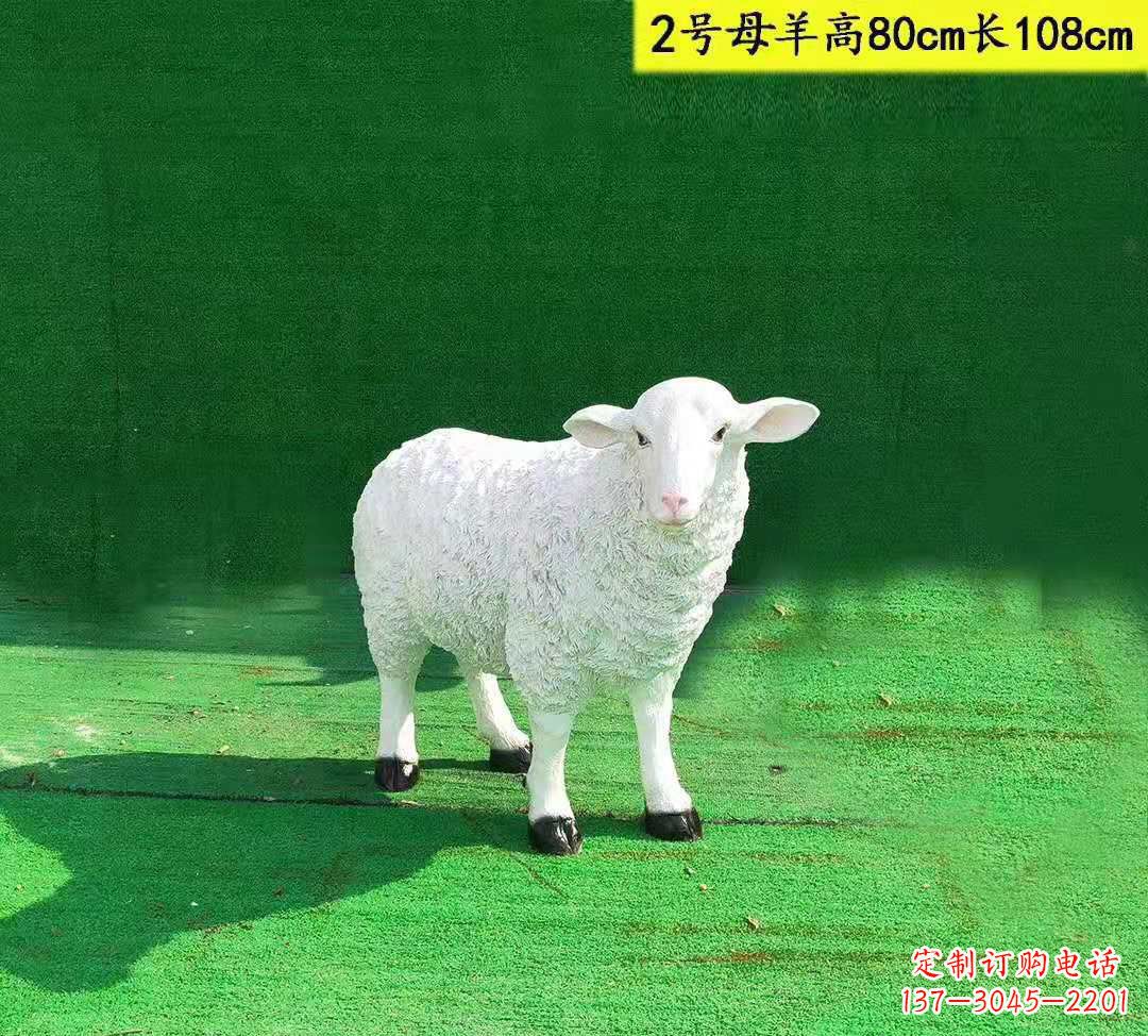长沙仿真玻璃钢山羊雕塑——精美公园园林景观摆件
