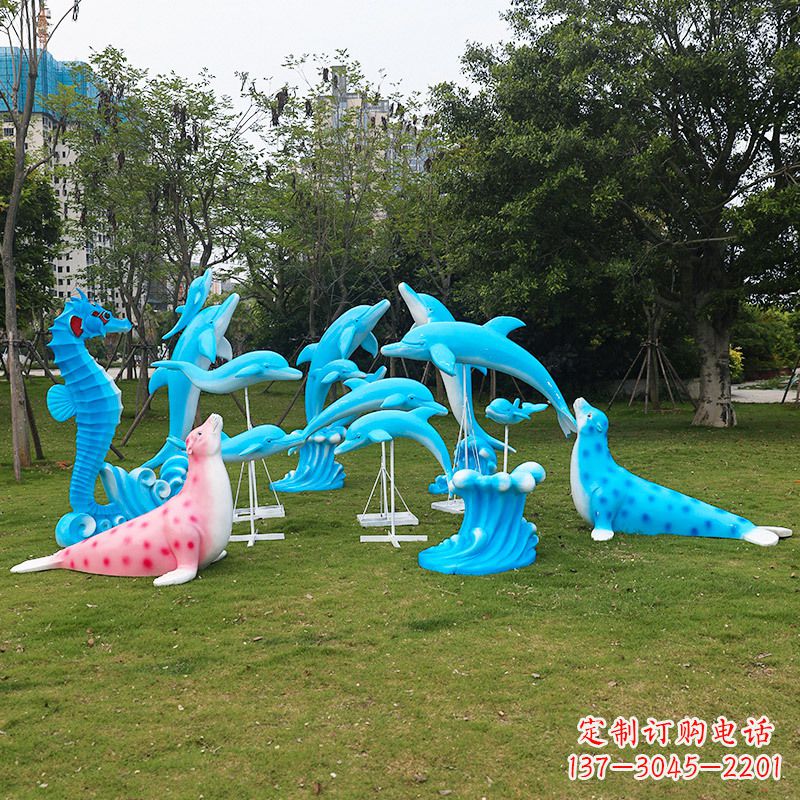 长沙玻璃钢海豚雕塑艺术的精美表现