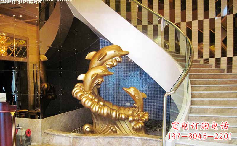 长沙玻璃钢海豚雕塑精美的艺术精品
