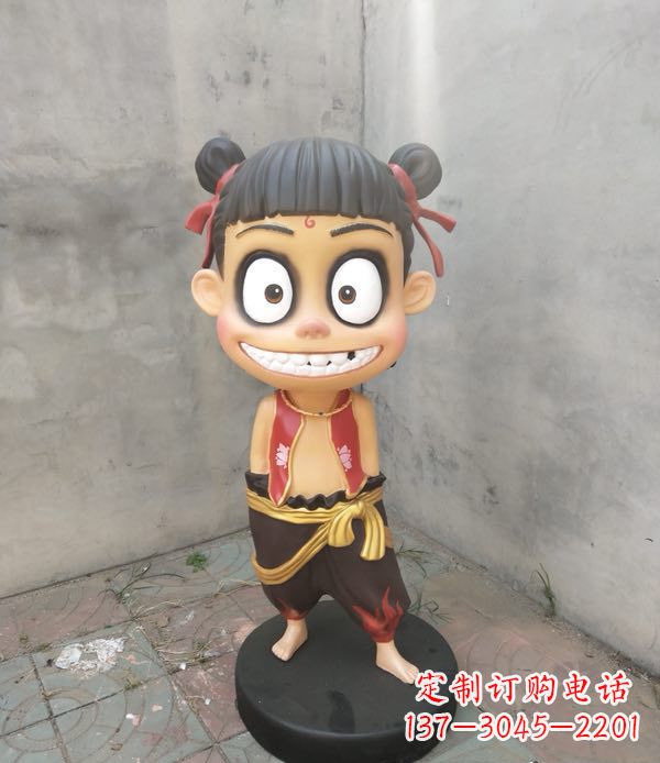 长沙玻璃钢雕刻的神话传说——哪吒