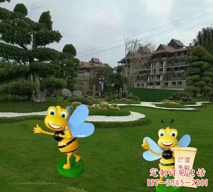 长沙精美的玻璃钢卡通小蜜蜂雕塑