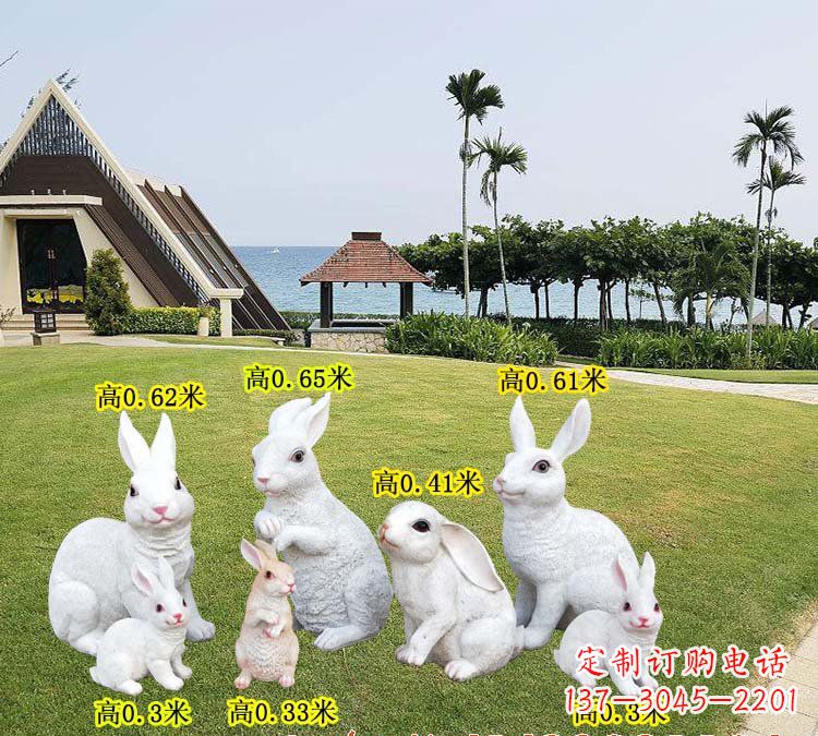 长沙玻璃钢兔子雕塑精致的艺术之作