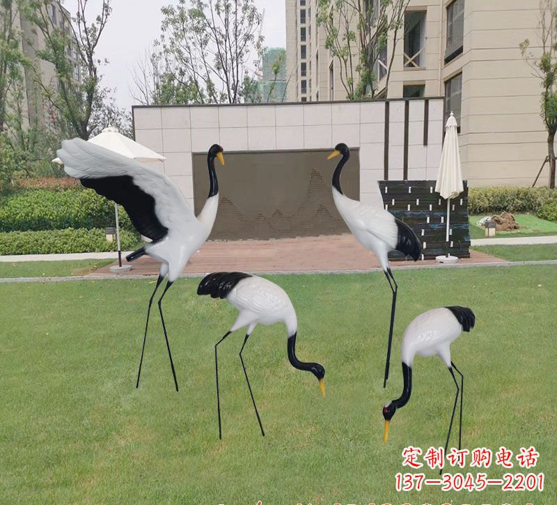 长沙精美玻璃钢仙鹤雕塑