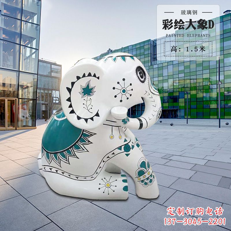 长沙玻璃钢小象雕塑精致而可爱