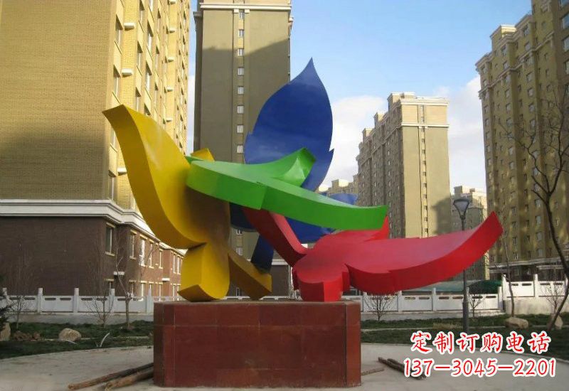 长沙不锈钢彩色树叶雕塑