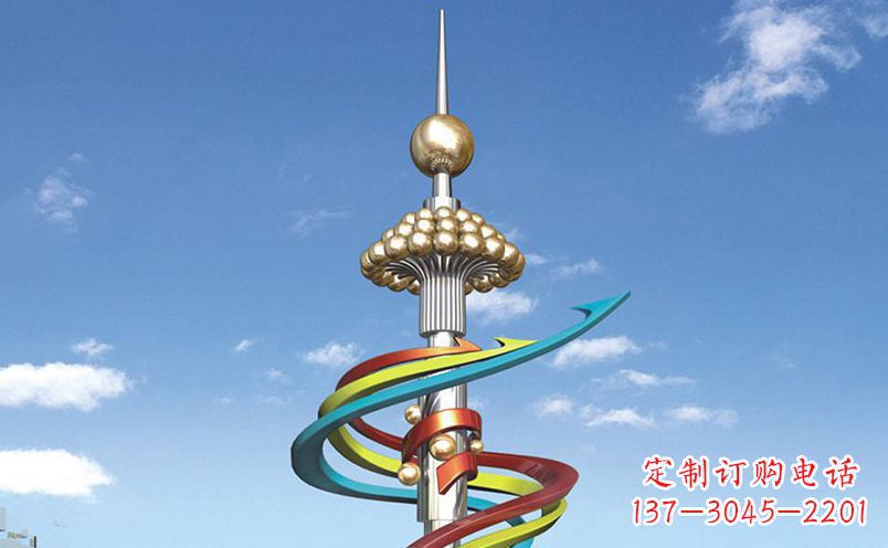 长沙不锈钢飘带彩色雕塑——缤纷空间的艺术美学
