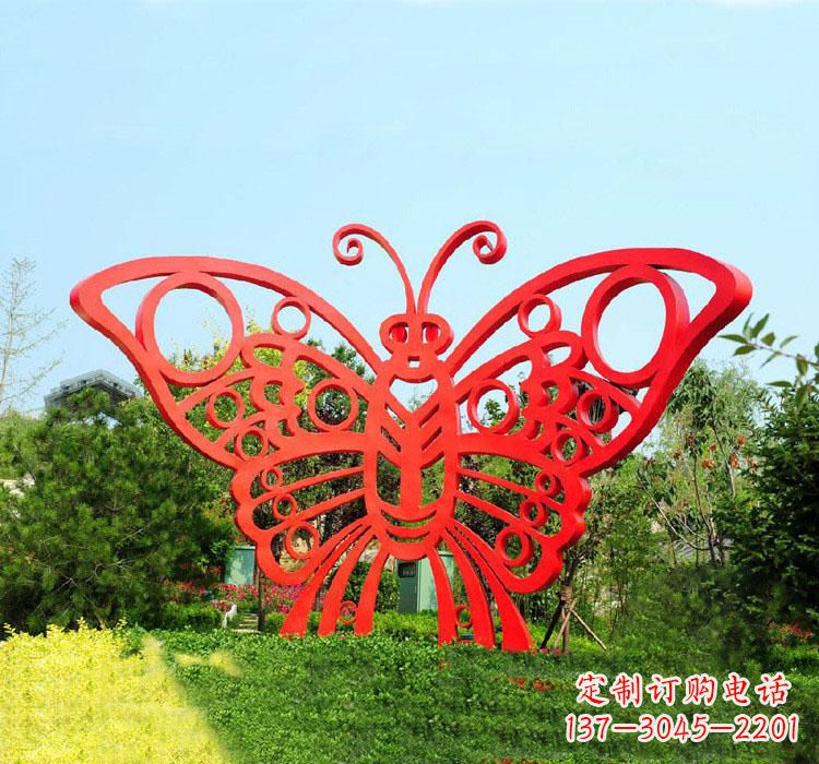 长沙不锈钢草坪蝴蝶雕塑让草坪绽放蝴蝶之美