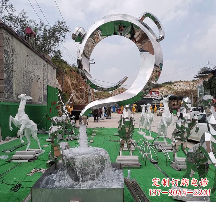 长沙不锈钢茶壶雕塑精致美观的艺术品