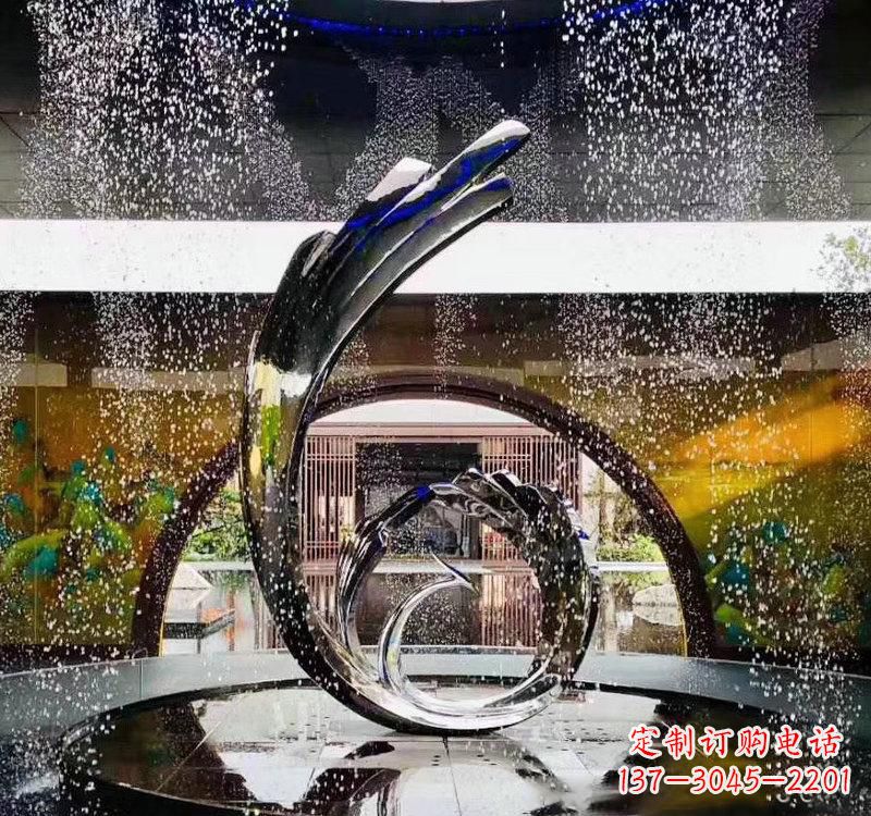 长沙不锈钢城市景观喷泉雕塑美丽而又充满力量