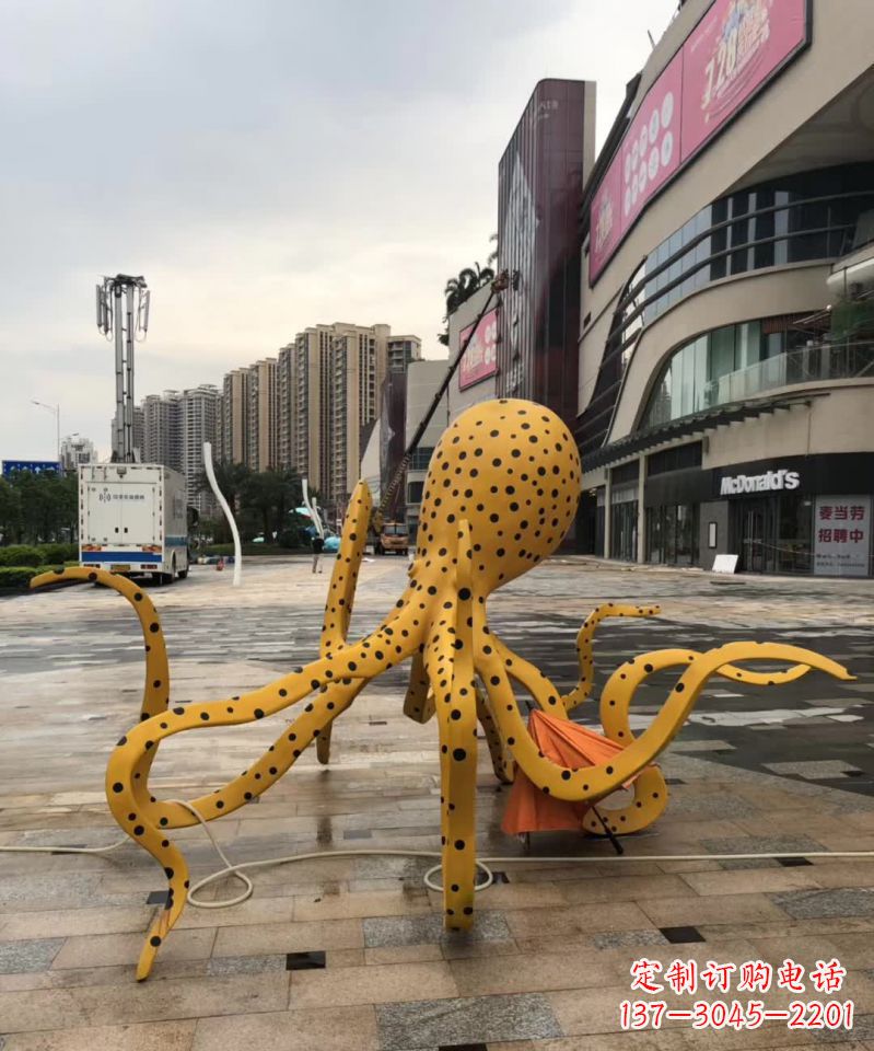 长沙不锈钢章鱼雕塑一座海洋之城的标志