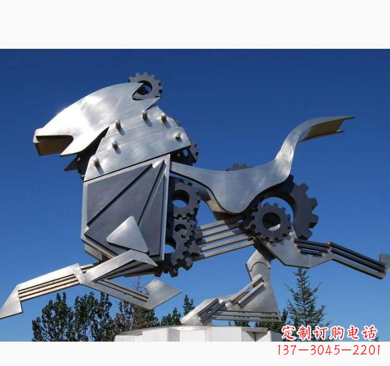 长沙不锈钢齿轮飞马雕塑精致细腻的艺术品