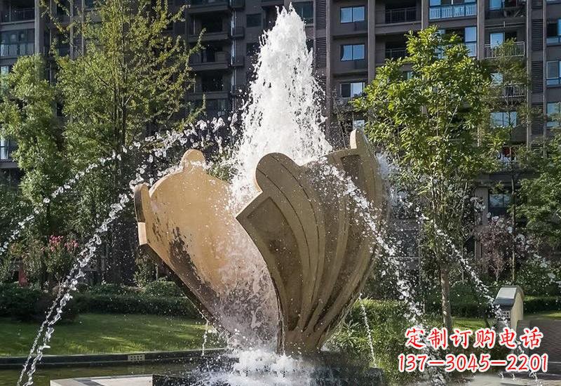长沙不锈钢贝壳喷泉雕塑精美而又耐用