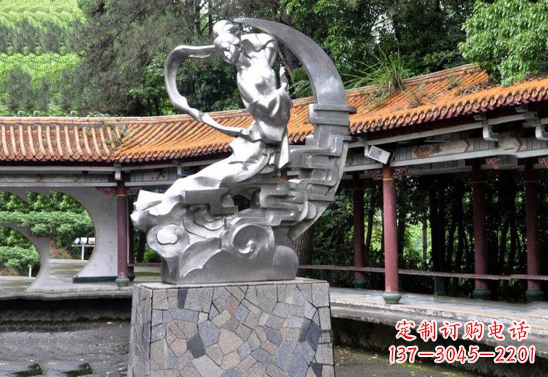 长沙不锈钢制作的嫦娥奔月雕塑
