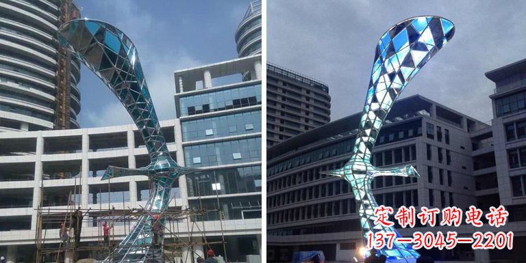 长沙大雁景观雕塑——精美不锈钢艺术品
