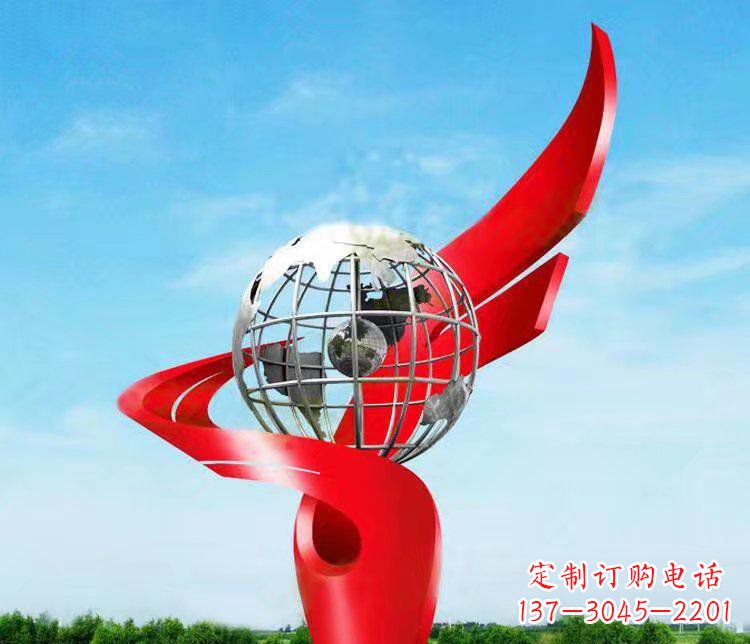 长沙不锈钢地球雕塑精美的艺术品