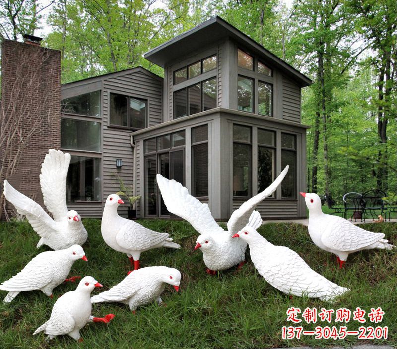 长沙不锈钢制作的精美鸽子雕塑
