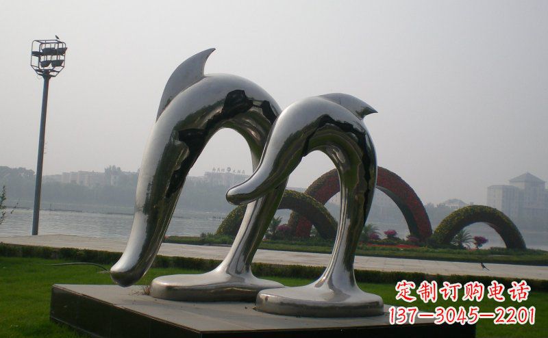 长沙精美不锈钢海豚雕塑