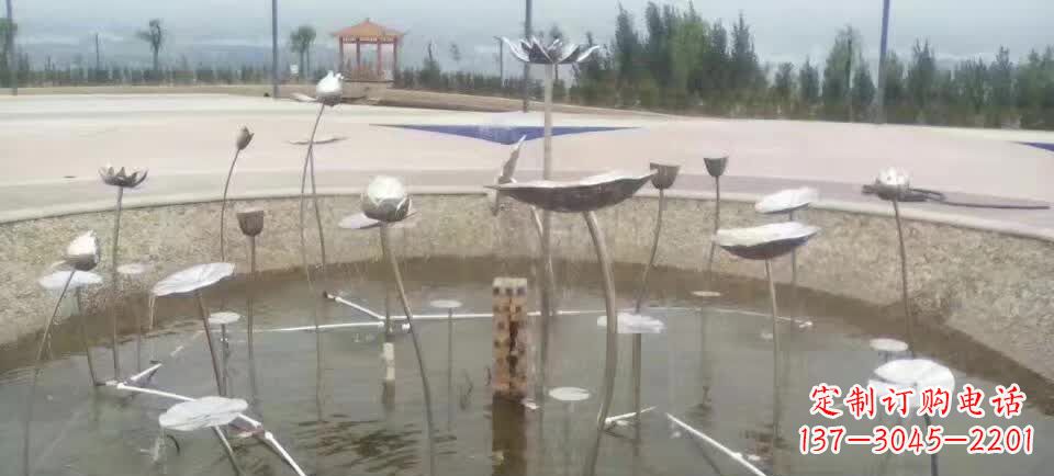 长沙精美不锈钢荷花雕塑