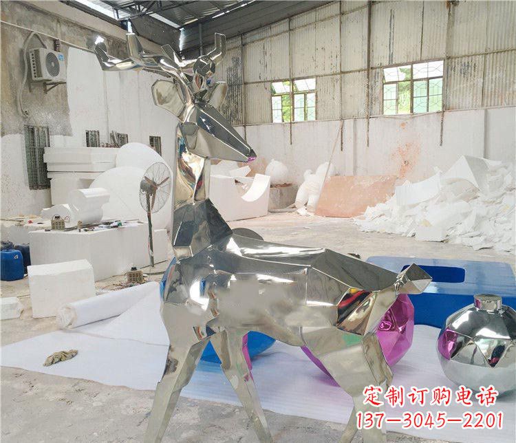 长沙不锈钢梅花鹿雕塑