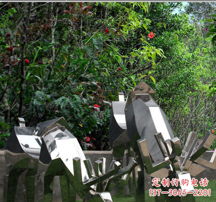 长沙精致的不锈钢麋鹿雕塑