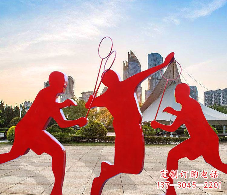 长沙羽毛球雕塑以不锈钢为原料的精美艺术品