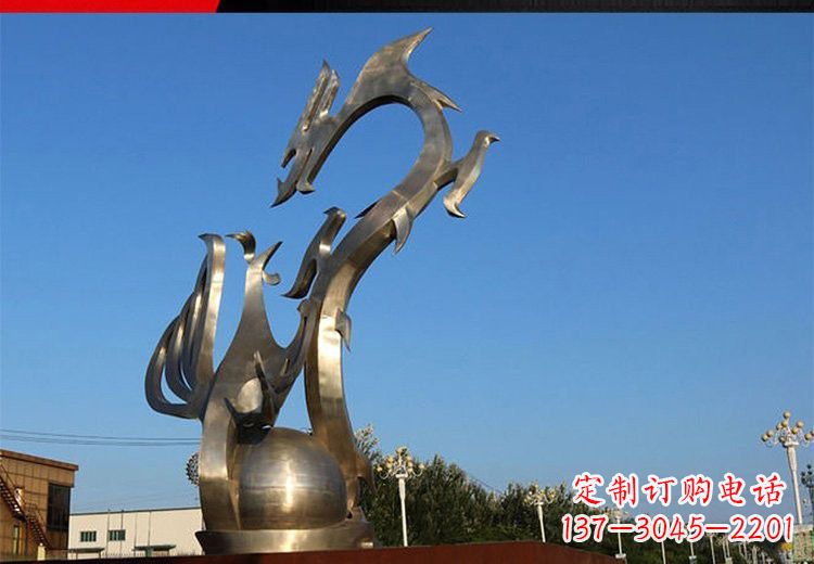 长沙不锈钢龙凤雕塑艺术精美的精品