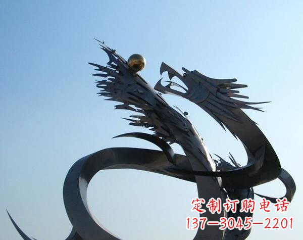 长沙不锈钢龙雕塑精美雕刻，灵动灵气