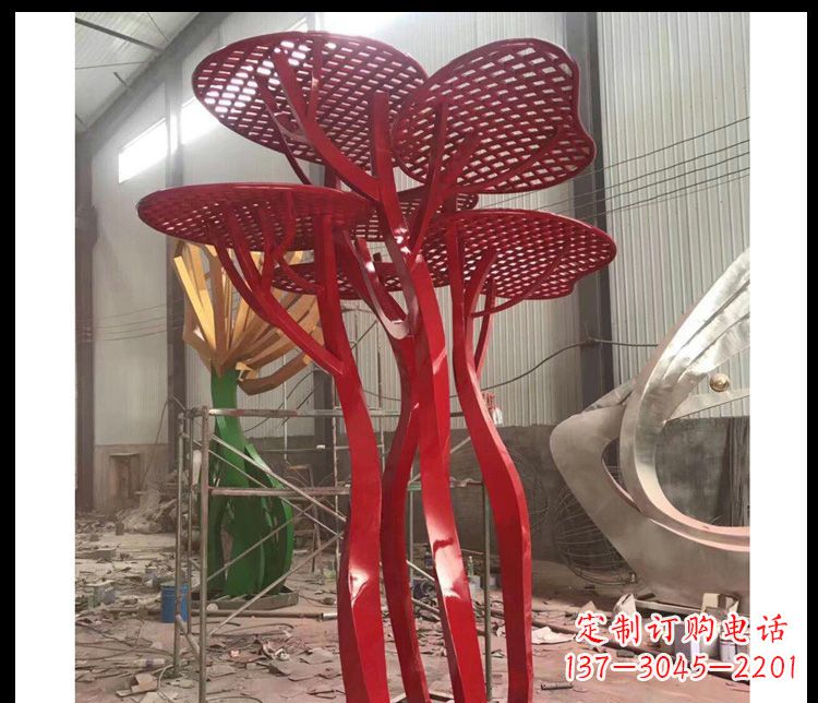 长沙不锈钢蘑菇景观雕塑