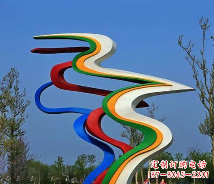 长沙精美不锈钢飘带雕塑
