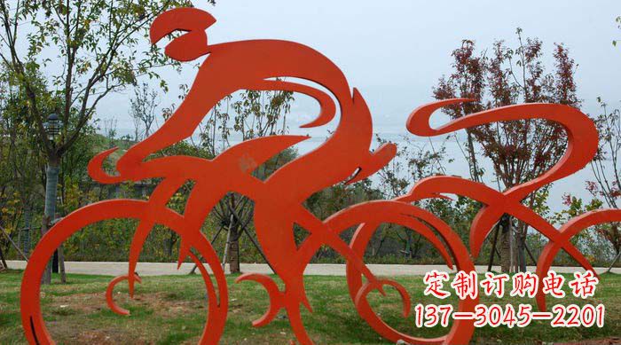 长沙不锈钢自行车雕塑捕捉运动精神