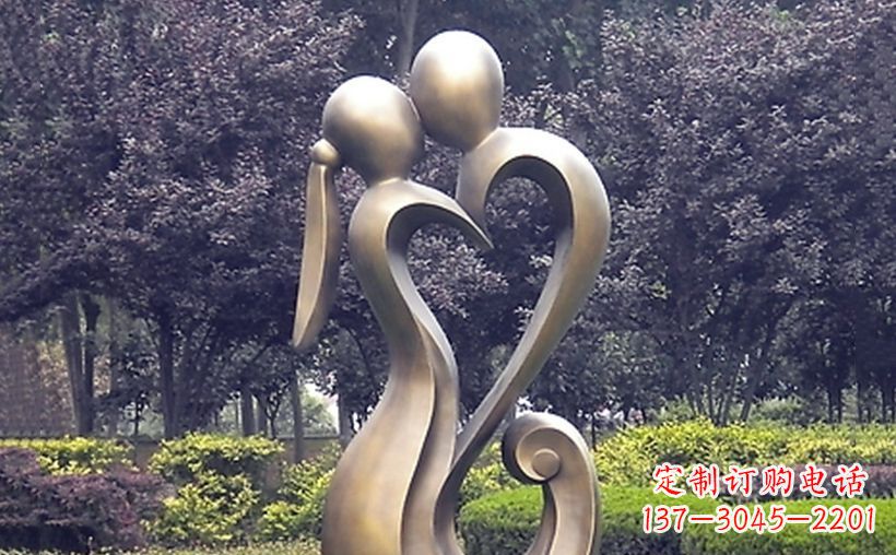 长沙不锈钢情侣雕塑浪漫的永恒