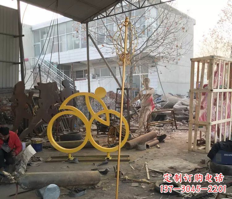 长沙不锈钢自行车雕塑——象征着健康、积极的生活方式