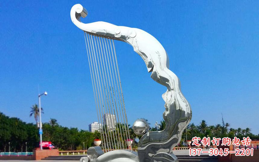 长沙不锈钢竖琴广场雕塑
