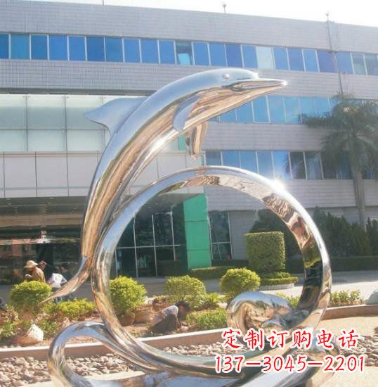 长沙不锈钢海豚雕塑精致而灵动