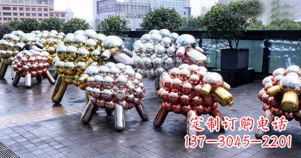 长沙不锈钢动物雕塑——小羊肖恩动物广场