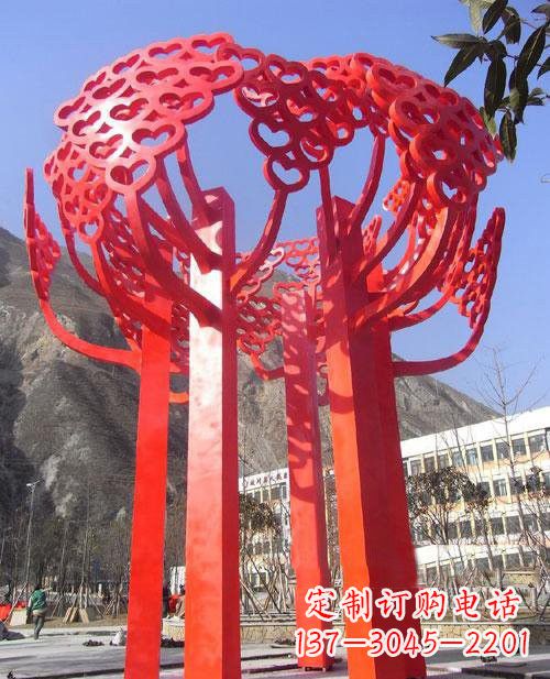 长沙不锈钢树叶雕塑