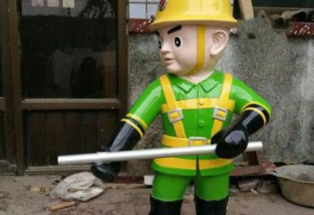 长沙玻璃钢消防员雕塑——让爱与勇气永恒